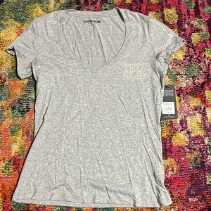 True Religion gray cap sleeve Tshirt with tags. Size Small